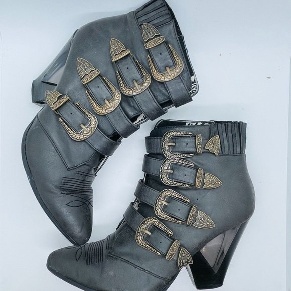 Priviliged Ankle Boots - Black "Siegal "Western Ankle Boots - Picture 3 of 16